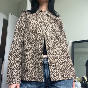Vintage Levi’s straight peacoat jacket with cheetah print